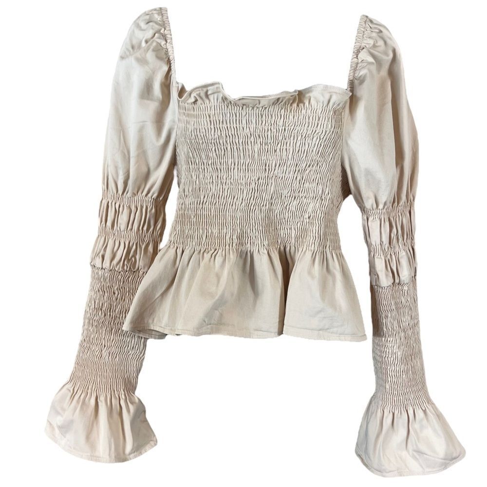 Topshop Shirred Satin Blouse